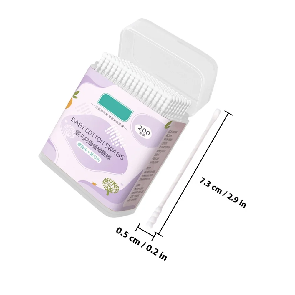 400 قطعة 2 صندوق مسحات قطنية لتنظيف الأذن استخدامات متعددة العناية بإزالة المكياج برؤوس مزدوجة للاستعمال مرة واحدة #3