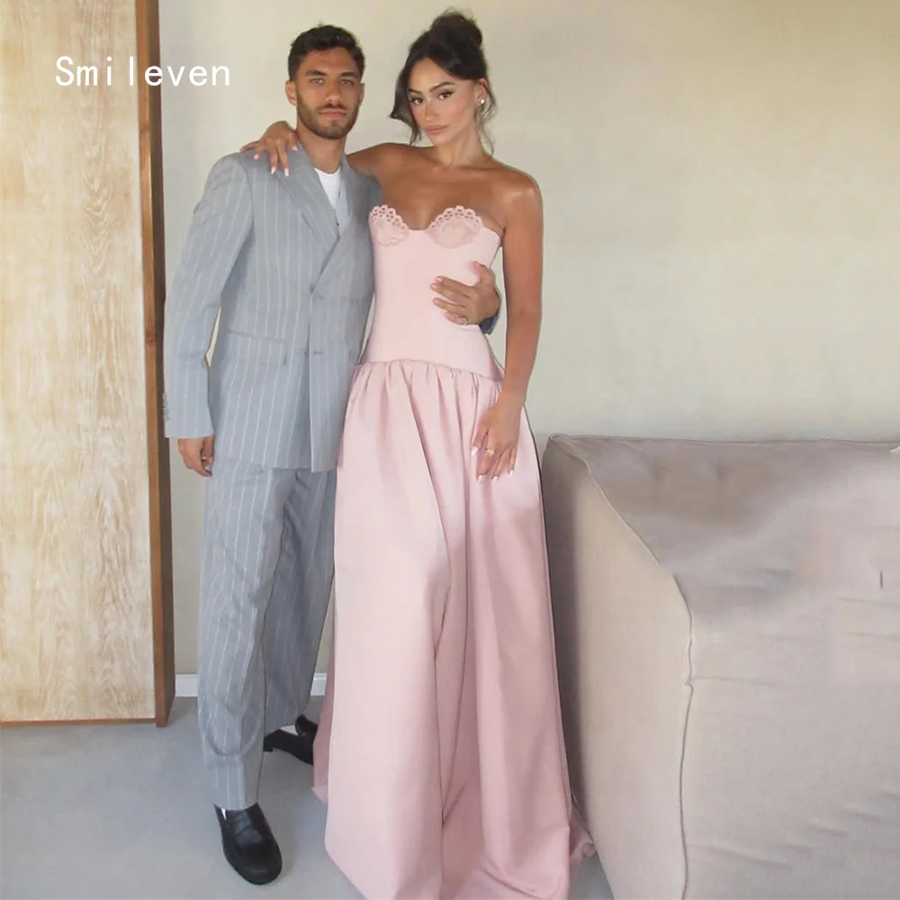 Smileven Luxury Pleat A Line Evening Dress Sweetheart Elegant Formal Prom Dresses Pink Pink Party Gowns Customized 2026