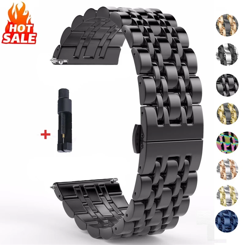 

Универсальный металлический ремешок из нержавеющей стали 22 мм для Huawei Watch GT 6 Pro 46 мм GT6/GT5/GT4 46 мм 20 мм для Samsung Galaxy Watch 7 6 5 4