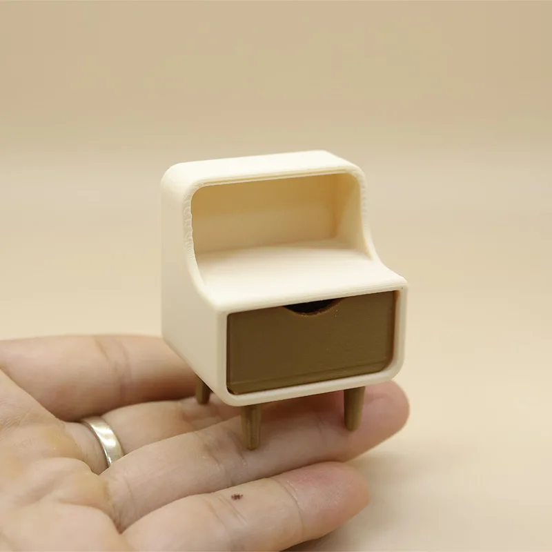 Mini Bedside Table Model Plastic Nightstand Furniture Miniature Bedroom Living Room Home Scene Accessory Desktop Decoration