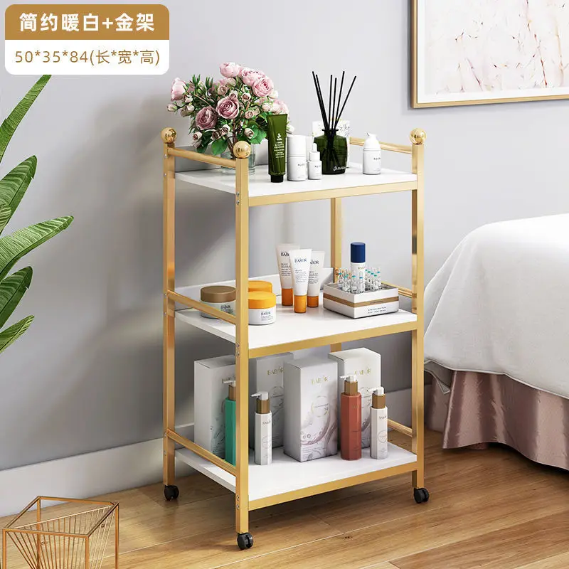 الذهب الأبيض العقلية الفاخرة الأثاث صينية آلة تصفيف الشعر الشعر الجمال مسمار سبا صالون عربة عربة مع قفل #6