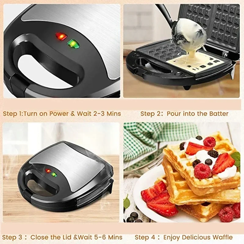 6N1 Waffle Sandwich Machine Electric Cake Bell Donut Machine Nut Madeleine Biscuit Machine