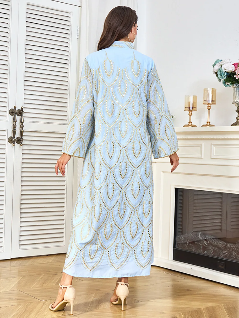 Eid Abaya Vestito Delle Donne Musulmano Jalabiya Paillettes Abiti Largos Partito Caftano Ramadan Abiti Lunghi Dubai Caftano Arabo Robe 2025
