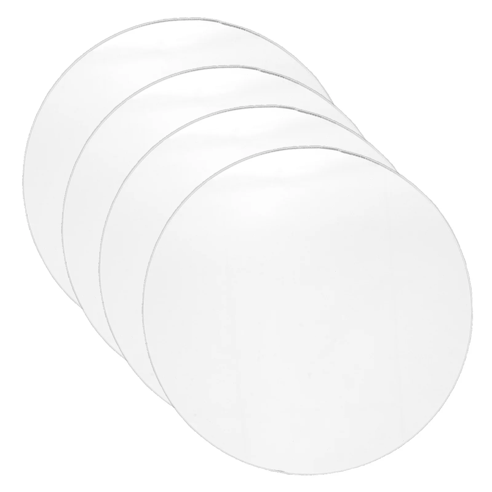 Lentilles de remplacement pour miroir de maquillage, feuilles rondes en acrylique transparent pour bricolage, artisanat de voyage, petits projets de miroirs, 4 pièces
