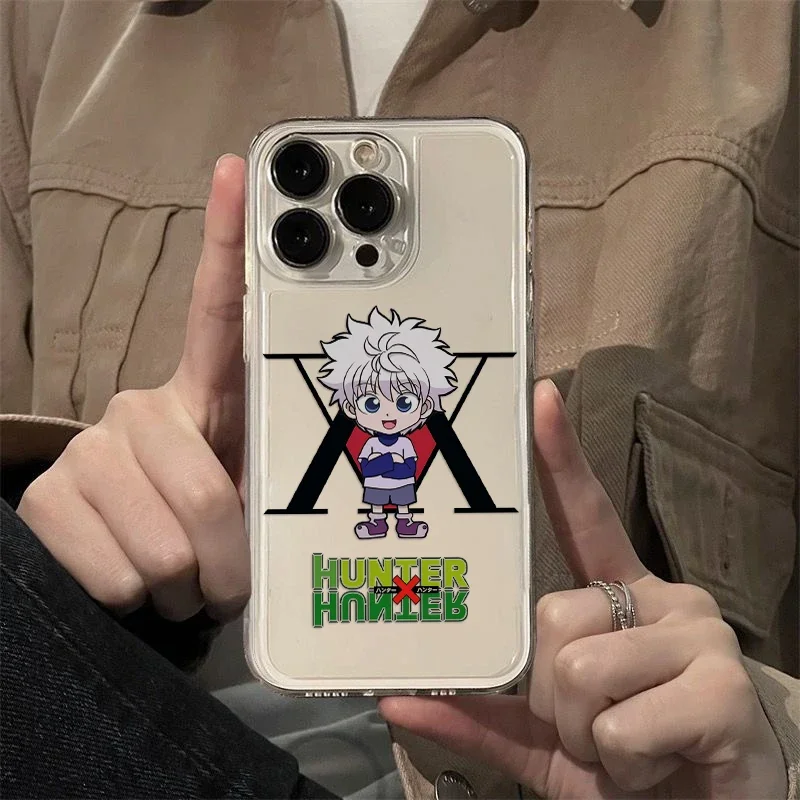 Hot Anime Black HUNTERS×HUNTERS Phone Case For iPhone 16 15 14 13 12 11 Mini Pro Max X XR XSMax 7 8 Plus SE20 Transparent Cover