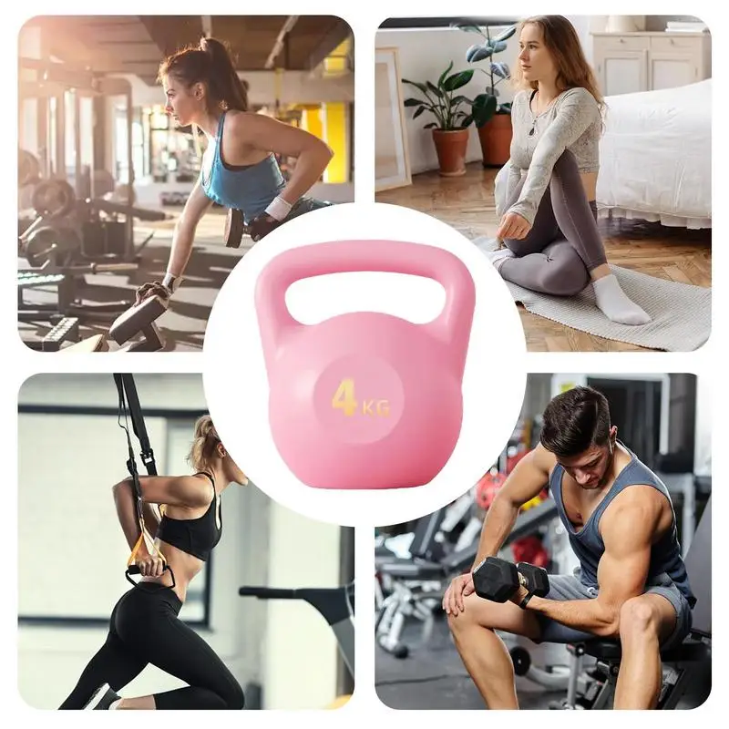 Women Lifting Kettle 2-6kg Dumbbell Carrying Kettlebells Deep Squat Strength Training Fitness Home Exercise Soft Kettlebells