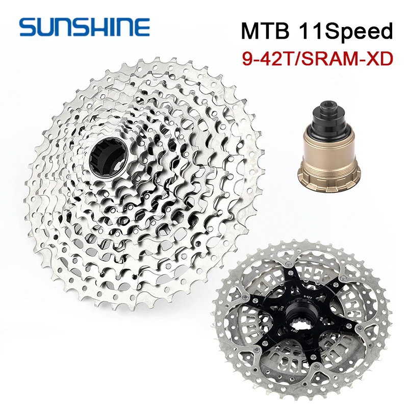 SUNSHINE Mountain Bike Cassette XD Hubs 11/12 Speed Ultralight MTB XD Cassette K7 12V/11V 10-50/52T Sprocket For GX EAGLE