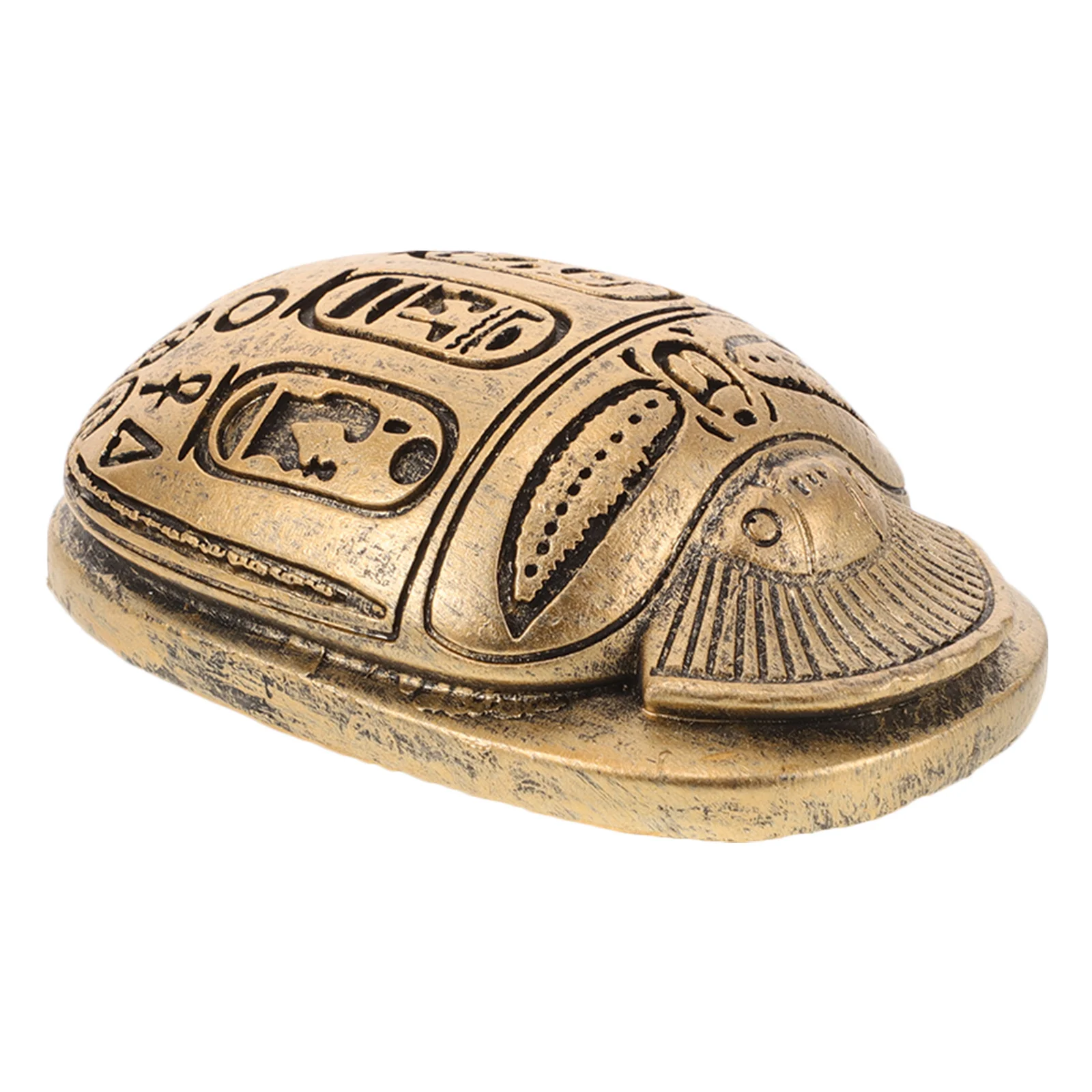 

Luxury Egyptian Scarab Beetle Decor Resin Statue with Gold Trim Symbolizing Safety and Happiness Unique Interior Ornament