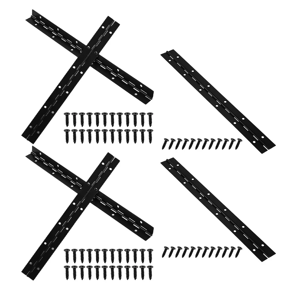

6Pcs 12-Inch Black Metal Piano Hinge Durable Iron Continuous for Furniture Cabinets Boxes Smooth Silent Operation