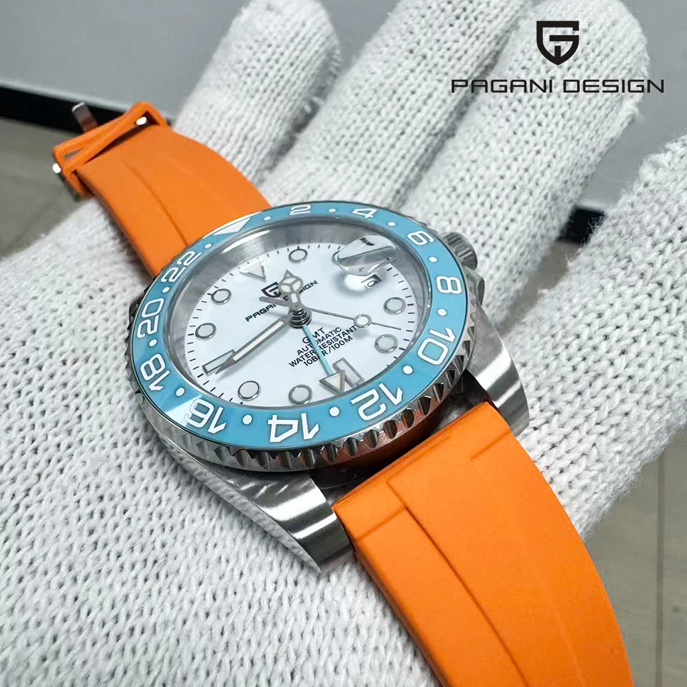 นาฬิกา PAGANI DESIGN รุ่นใหม่ แฟชั่นหรูหรา นาฬิกาจักรกลอัตโนมัติ นาฬิกาสปอร์ต กันน้ำ สายยาง ตัวเรือนหมุนได้ เรืองแสง สำหรับผู้ชาย