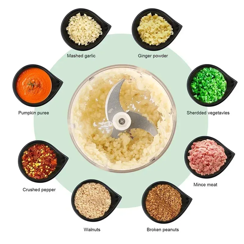 250/100ML Garlic Mincer USB Charging Powerful Mini Electric Garlic Chopper Portable Garlic Crusher Kitchen Food Chopper Unisex - view 2