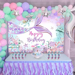 GGENDER REVEAL PHOTOCALL PHOTOCALL MERMAID PARTY BANNER BUTTON HAPPPY BIRTHDAY PARY DECOR CHILDREN BOY GIRL BABY SHOWER 12 Main Sales Baby Shower - №7