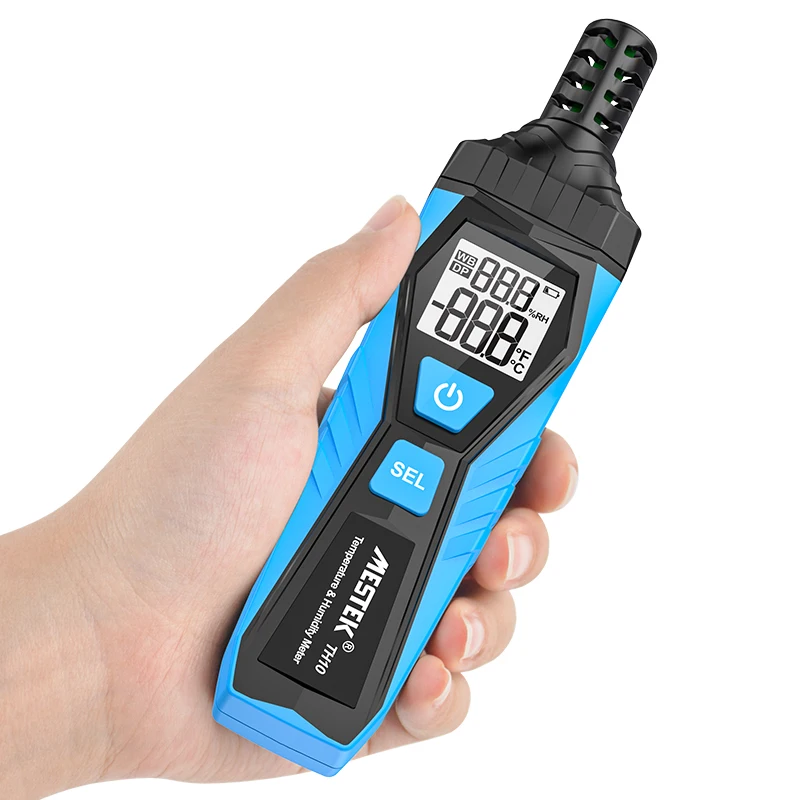 

Mestek TH10 Digital Temperature & Humidity Meter Multifunctional LCD Fruit Wheat Crops Humidity Tester