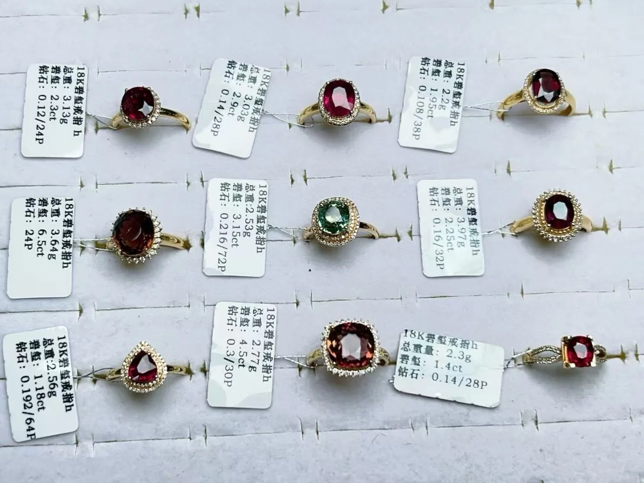 Luxury 18K Real Gold Natural Diamond Tourmaline Pendant/Ring Retail Wholesale Custom Service Available Handmade Fine High Jewel