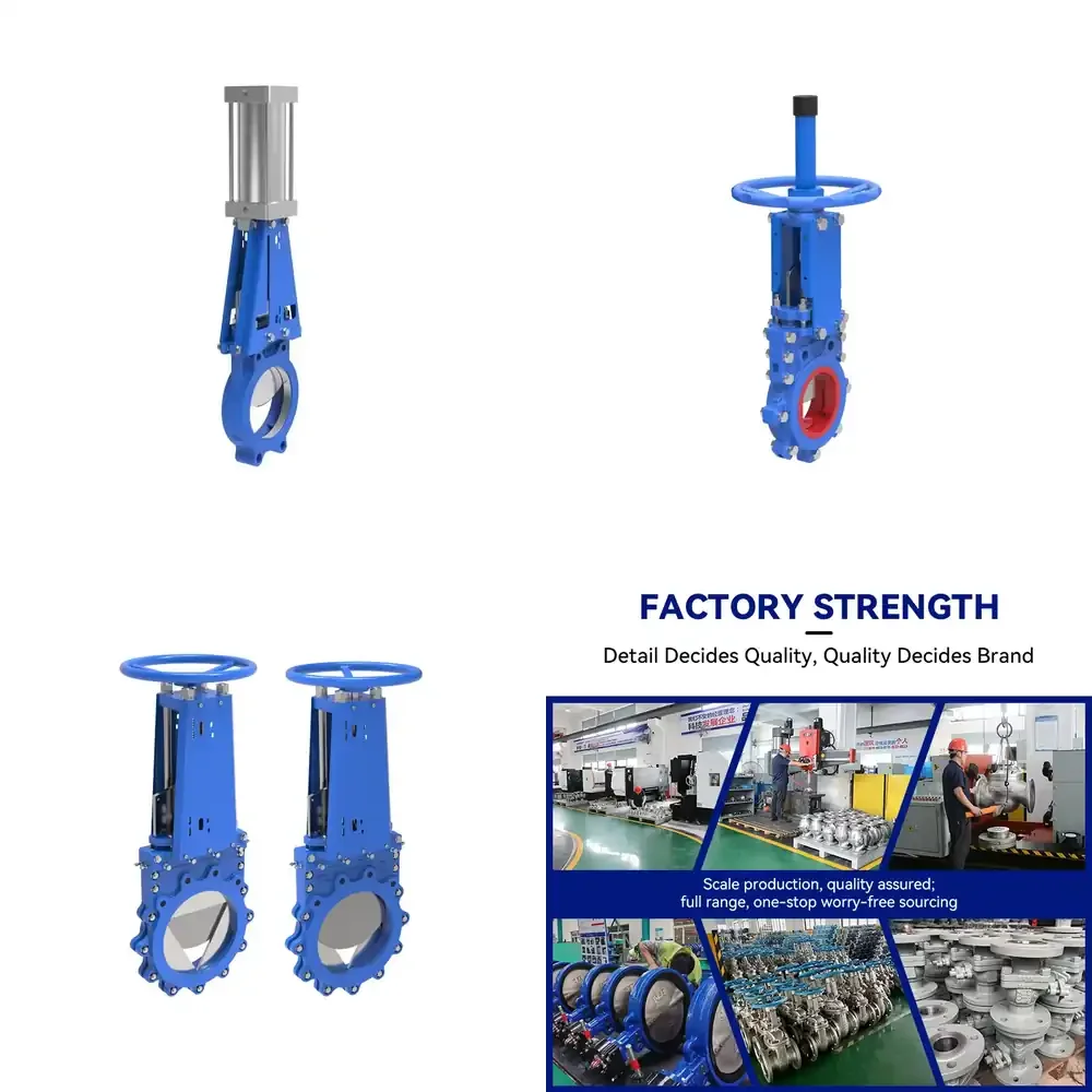 OEM Ductile Iron Pneumatic Knife Gate Valve Bidirectional Sealing Knife Gate Valve for for Sludge Powder Pipeline