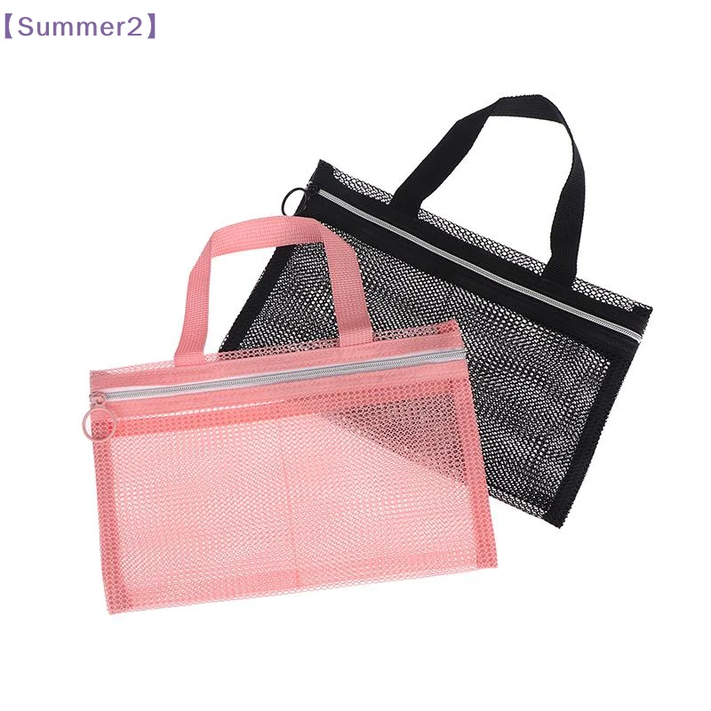 【Xia2】Large Capacity Multi-pocket Makeup Bag Breathable Mesh Toiletry Organizer Swimming Bag Portable Travel Storage Pouch{S}