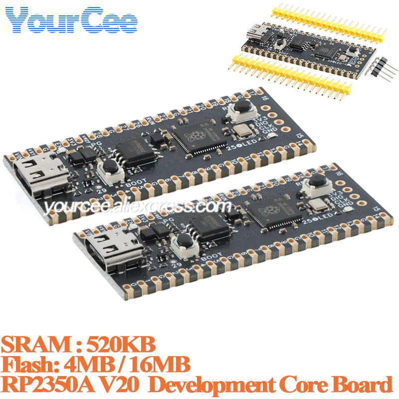 5 قطعة/1 قطعة RP2350A V20 4MB 16MB فلاش تطوير الأساسية لوحة تركيبية RP2350 RISC-V Hazard3 520KByte MicroPython/C/C ++ C لاردوينو