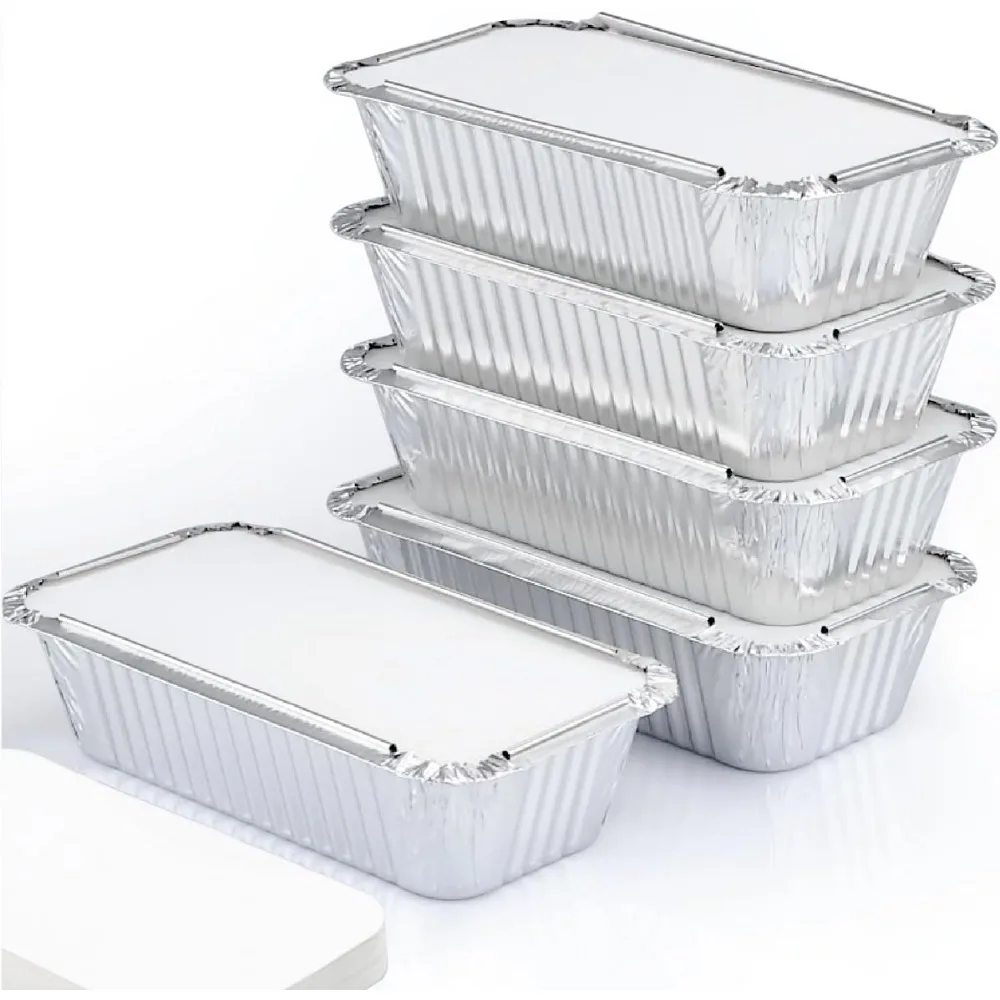 

110 Pack Disposable Aluminum Loaf Pans with Lids, 7.8x4.3x2 Inches for Baking and Storage