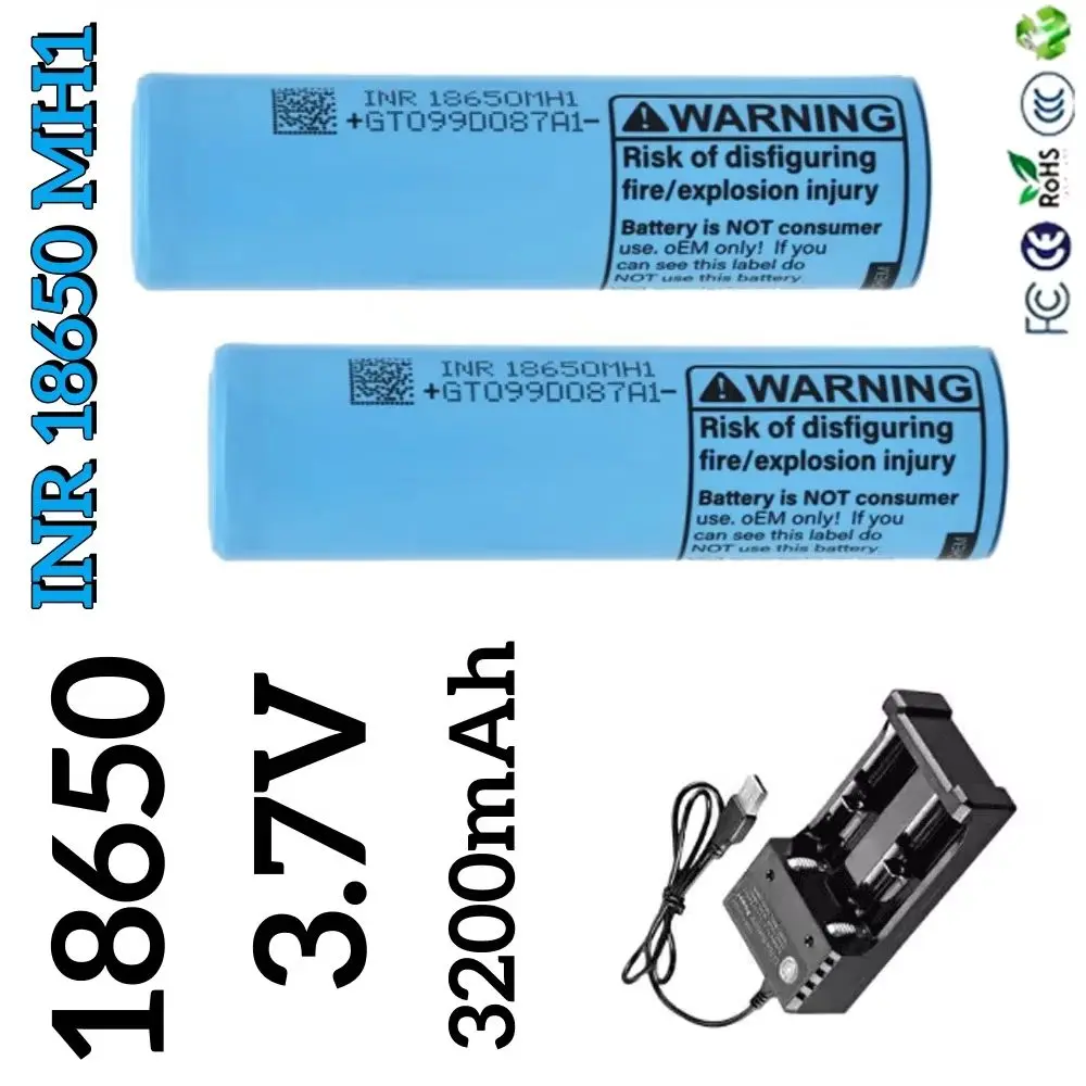

18650 MH1 3.7 V, 3200 mAh rechargeable lithium battery