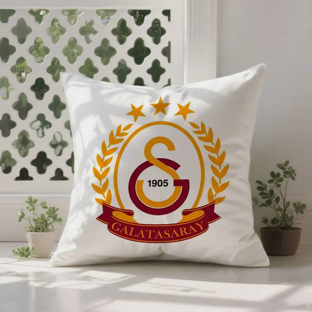 نادي شعار G-GalatasarayS كيس وسادة مكافحة الغبار المخدة غير مرئية سستة حريري قصير أفخم غطاء وسادة أريكة