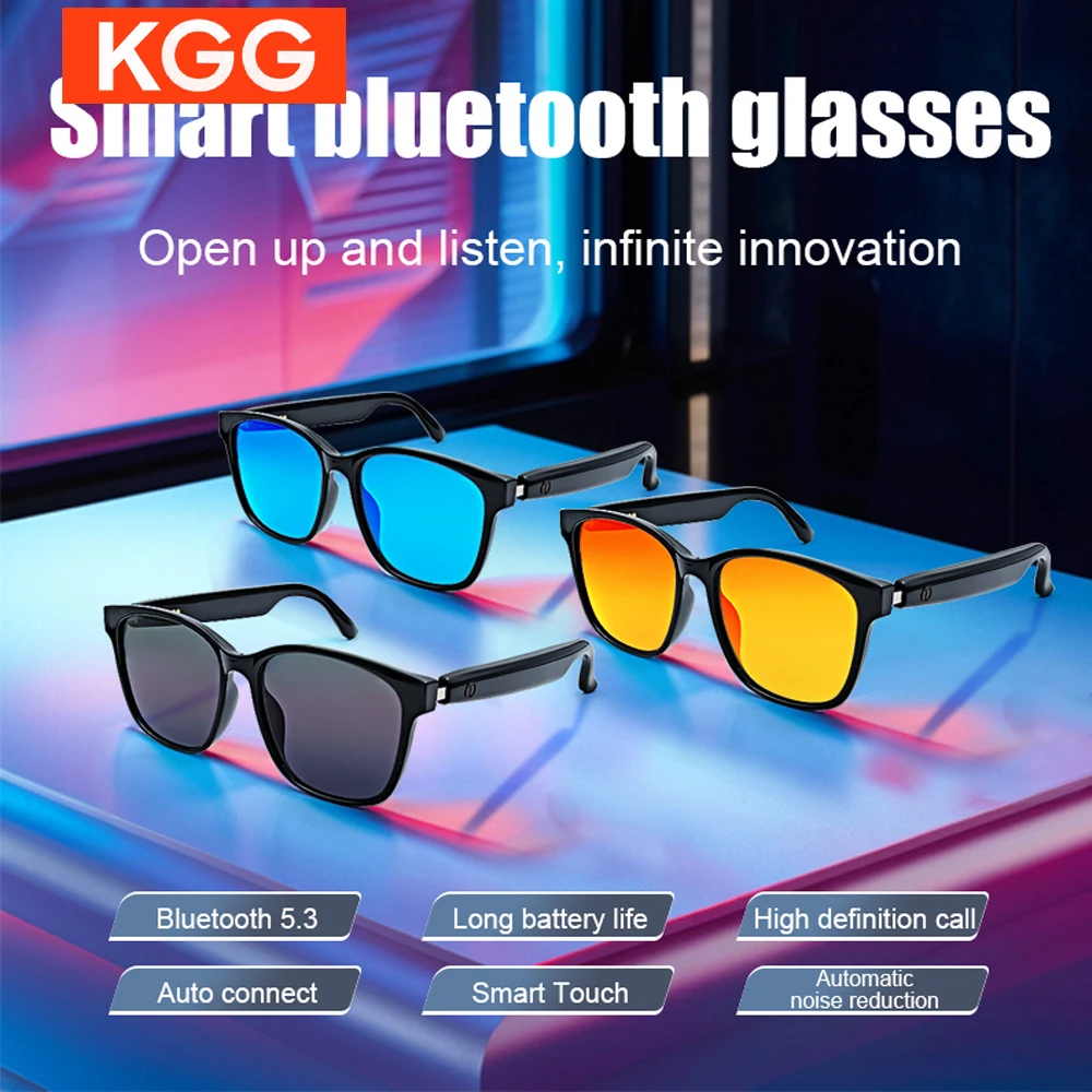 

Smart Glasses UV400 Protection Make Receive Calls Music Calling Noise Reduction Anti-blue Light BT TWS Glasses Men Women Gift