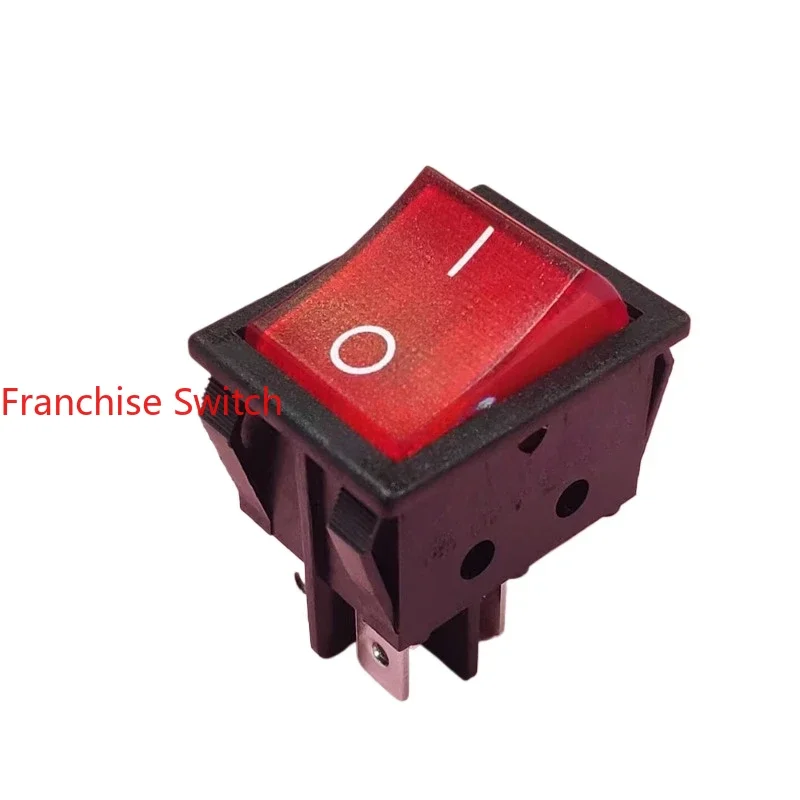 

10PCS R210-C5L-BR Large boat switch, four-foot red light 16A silver touchpoint 32X25