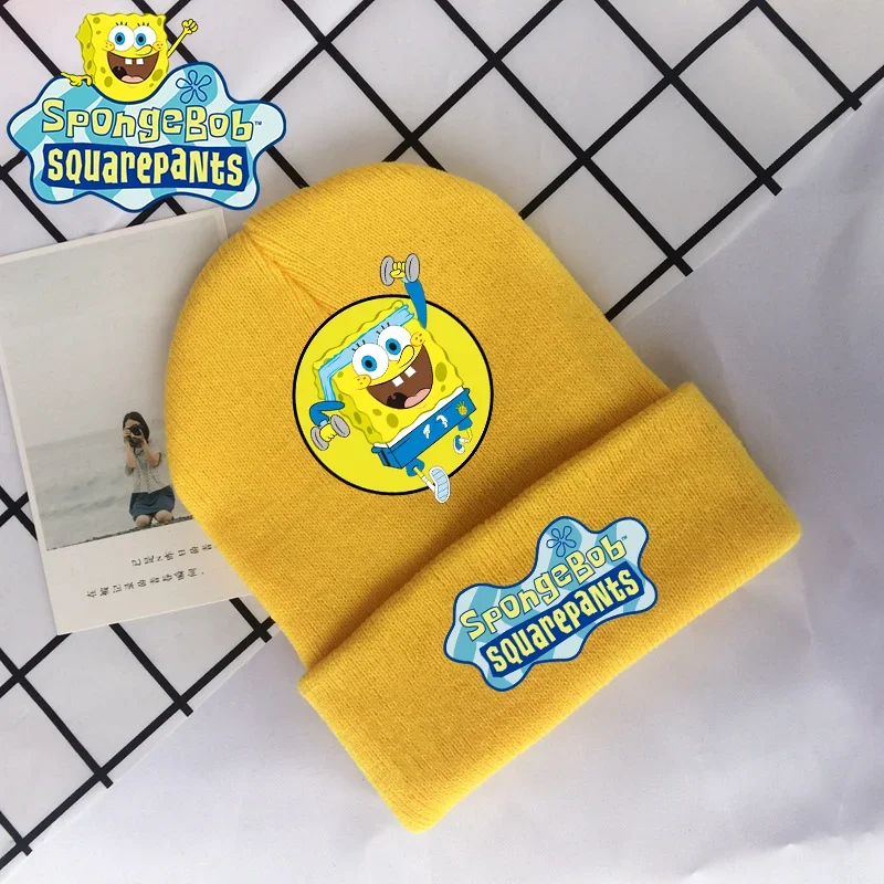 SpongeBob SquarePants Knitted Hat Anime Patrick Star Cartoon Knit Cap Children Beanies Skullcap Cartoon Winter Warm Casual Hat