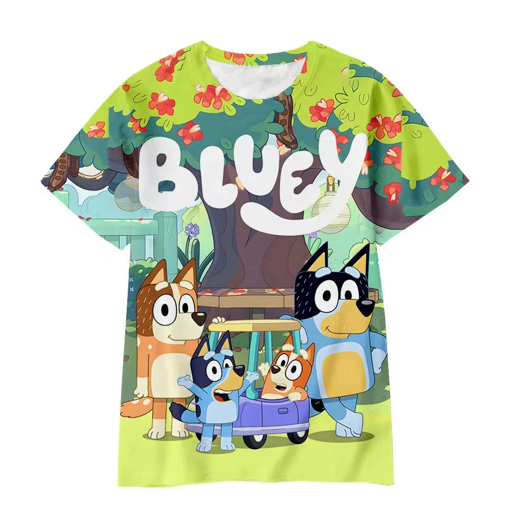 Disney Series Stitch Cartoon Character Short-sleeved Anime Puppy Bluey Printed Summer Style New Comfortable Ioose Top T-shirt