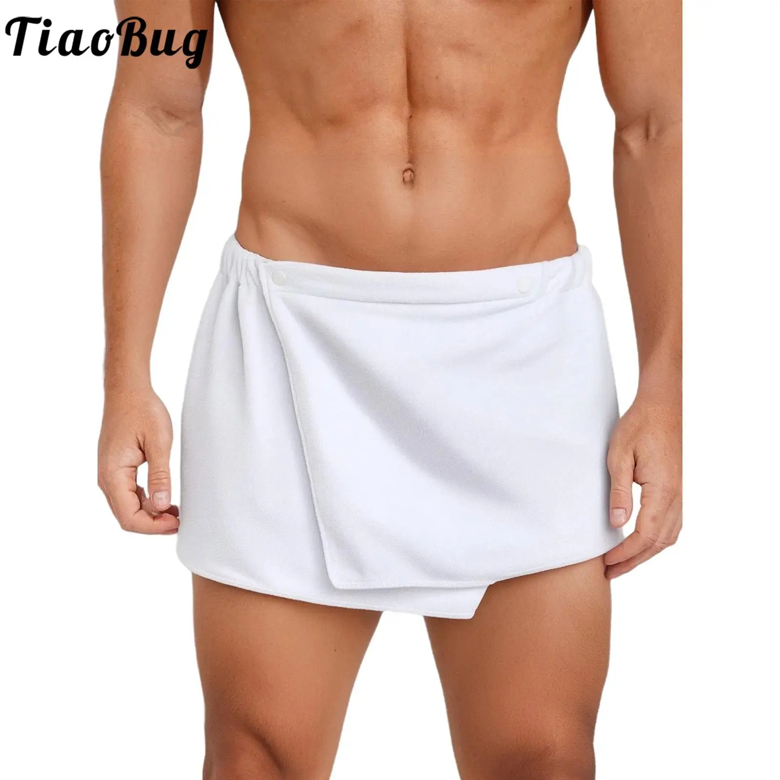 

Men 's Sexy Bath Towels Elastic Waist Pocket Terry Cotton Micro Bath Towels Skirt for SPA Bathing Shower Wrap Cover Up Towel