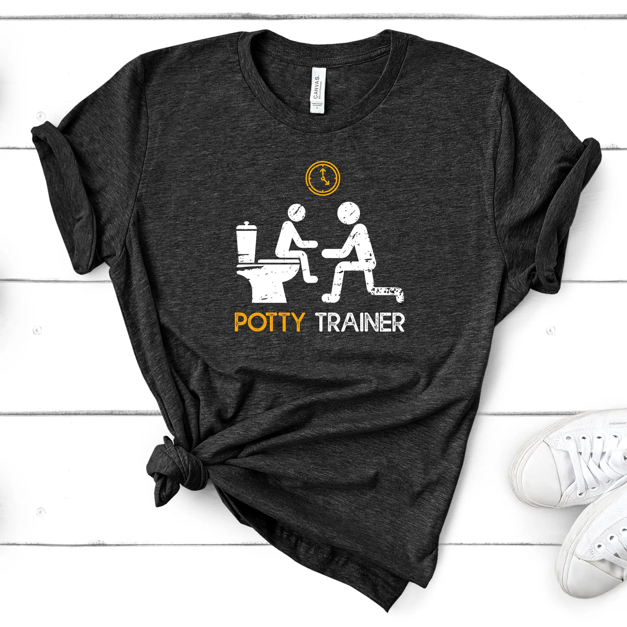 Potty Training T Shirt Trainer Dad Mom Funny Toilet