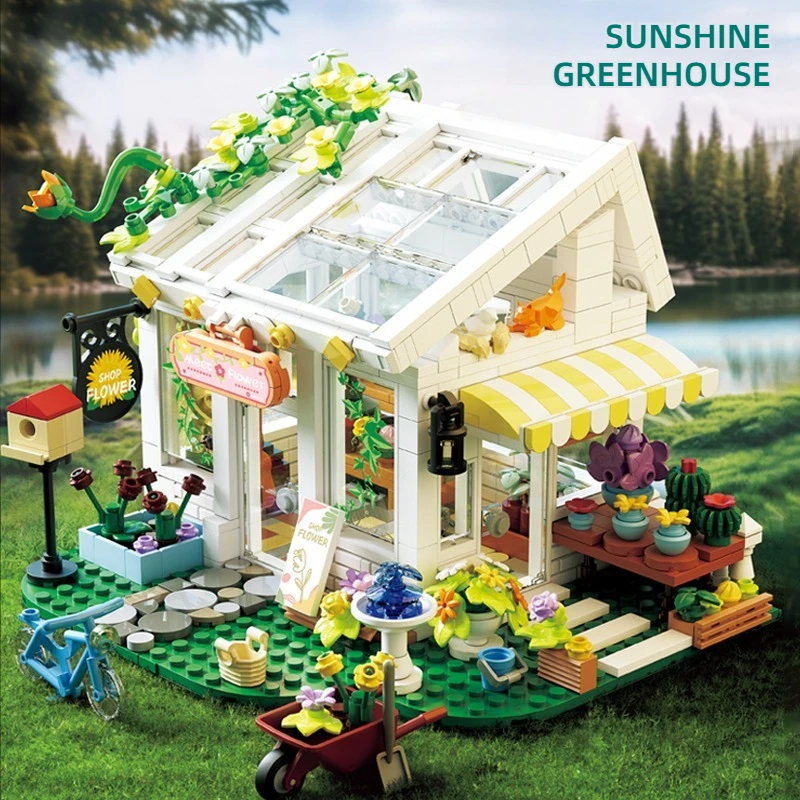 DIY 832 قطعة مجموعة منزل عاشق الزهور اليدوية بناء ألعاب ديكور غرفة نوم المنزل عيد الحب هدايا جميلة #6