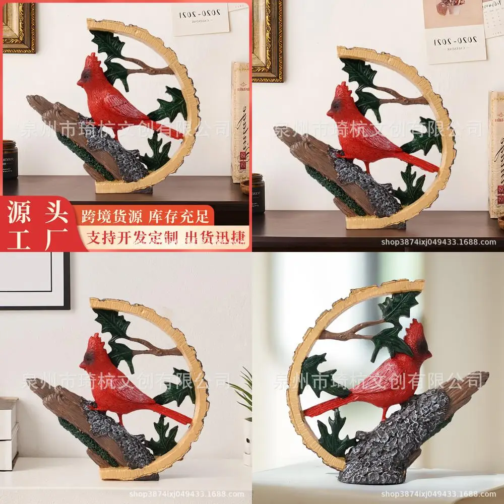 

В наличии Новое поступление, резьба по кардиналу, ручная работа, смоляная птица на ветке, украшение