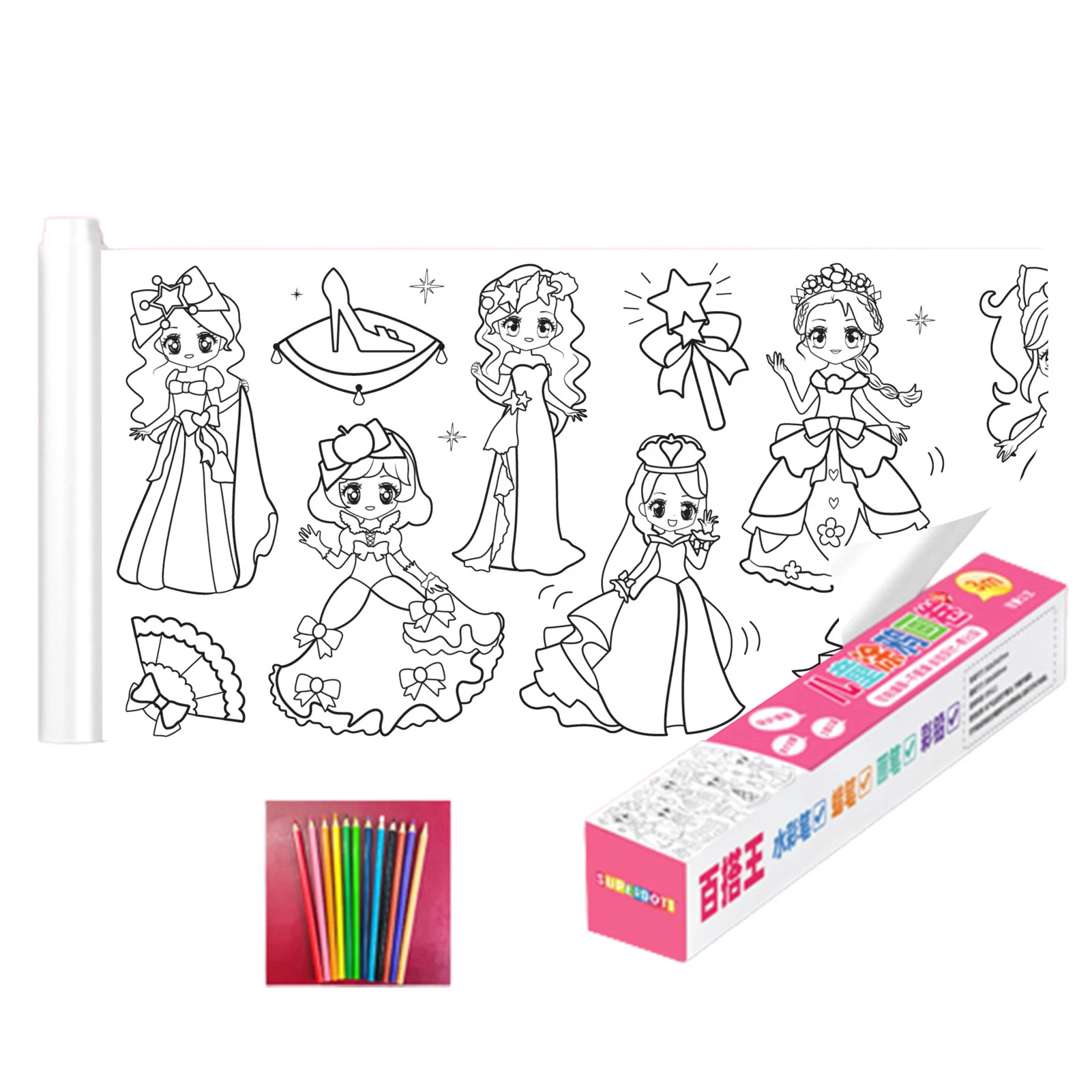 Children DIY Drawing Roll Multiple Patterns Creative Canvas for Improving Children Abilities