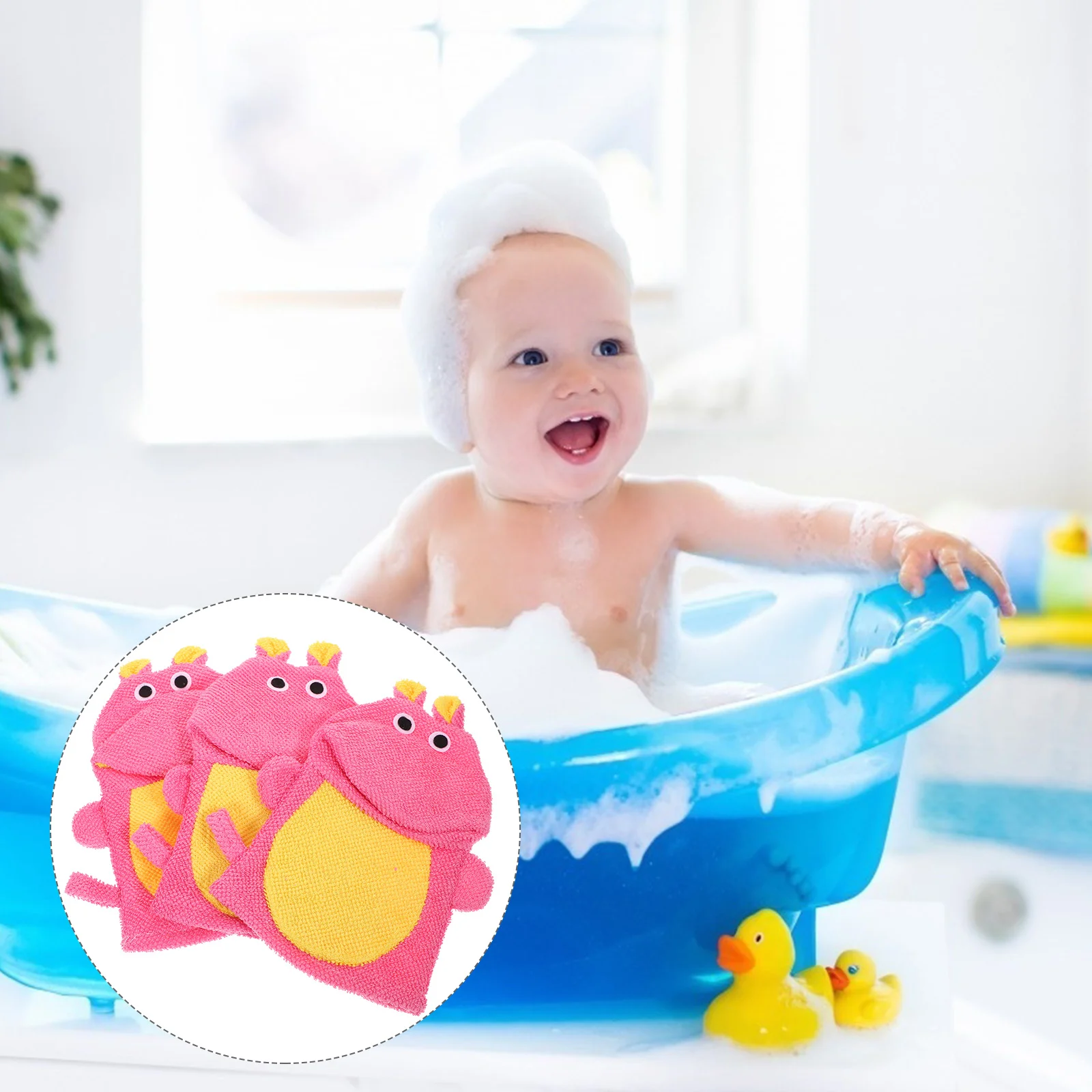 

Men Body Scrub Mens Body Scrubber Bath Mitt Cute Animal Puppet Bath Gloves Loofah Sponge Bath Toys For Babies Natural