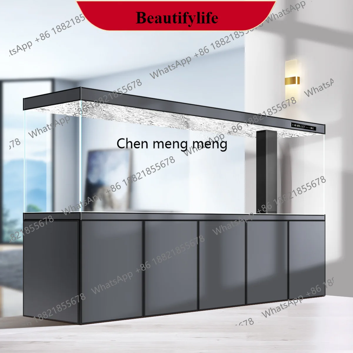 

G153 Fish tank Arowana tank screen against the wall Aluminum alloy aquarium bottom filter No water change Self-circulation