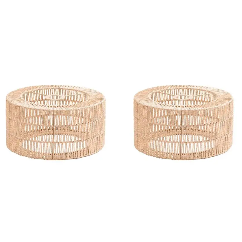 

2 шт. абажуры из бумажной веревки для потолочных светильников, в стиле бохо, для люстр, защитные колпаки для лампочек, для ресторанов, кафе, гостиных, 22x11 см-B61B