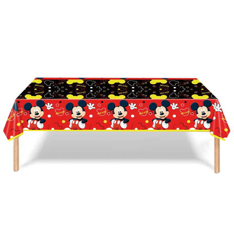 Mickey Mouse Cartoon Theme Party Decoration Disposable Paper Plate Paper Towel Tablecloth Pull Flag Knife Fork Spoon Birthday Pa images - 6