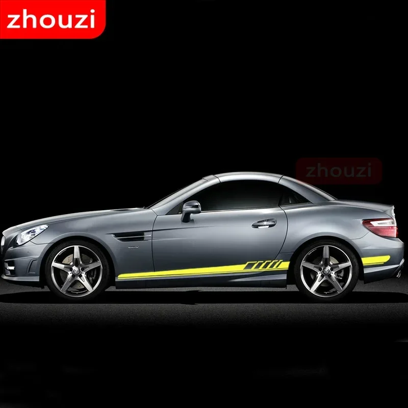 For Mercedes Benz SLK Class R170 R171 R172 SLK55 AMG SLK200 250 Car Door Side Stripe Skirt Sticker Vinyl Decal 2 Pcs Accessories