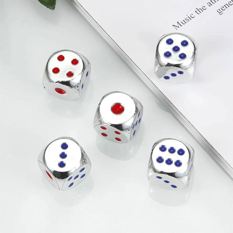 5 teile/satz Metall würfel Set mit Metall Aufbewahrung koffer Gold/Silber 6-seitige Spiel würfel für Brettspiel 13mm – Detail 2