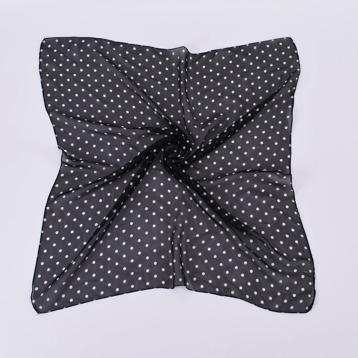 Spring/Summer Season 65 * 65 Elegant Retro Dot Small Square Scarf Lightweight and Soft Chiffon Scarf Soft and Breathable