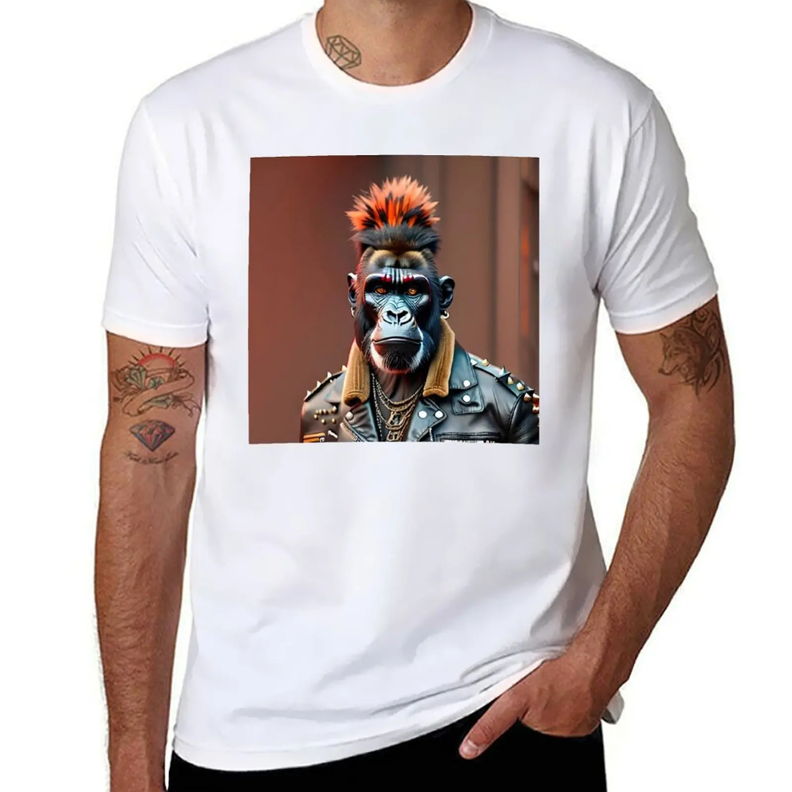 Animal Fashion Icon: Be Inspired by Monkey Punk's Unique Look T Shirt T-Shirt Lightweight Sport Basic T-Shirt