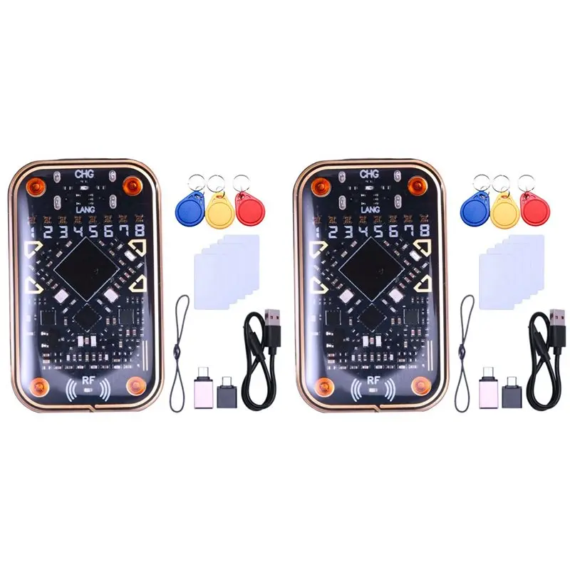 

【NOW SAVE】2X Chameleon Ultra V2.0 RFID Smart Chip Reader Emulator 125Khz 13.56Mhz Duplicator 6Xuid Key+10Xcuid Card