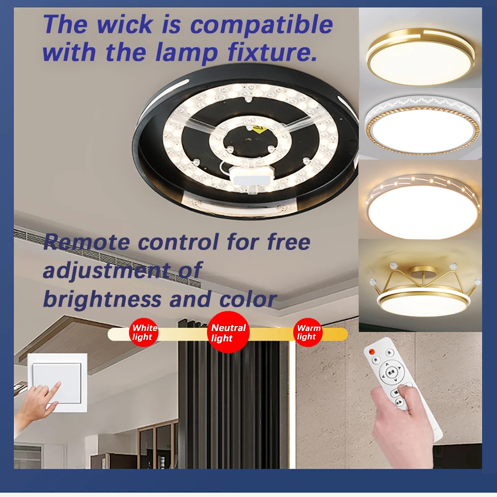 LED Ceiling Light Replacement Module 220V LED Panel Round LED Light Board Module Suitable for Ceiling Lights and Fan Lights