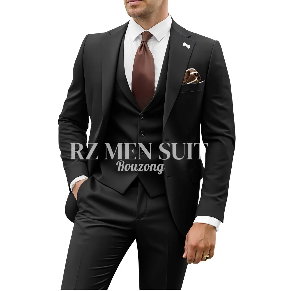 Herenpak 3-delig pakken voor heren Slim Fit Bruiloft Bruidegompak Heren Blazer Vest Broekpakken voor Prom Zakelijke formele kostuums heren
