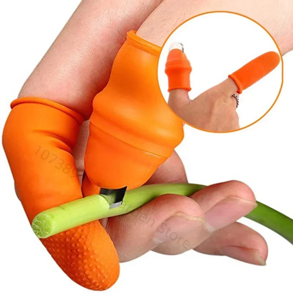 Gears Vegetable Harvesting Knife Finger Protector Silicone Thumb Knife Pinching Plant Blade Scissors Finger Condoms Safety Glove