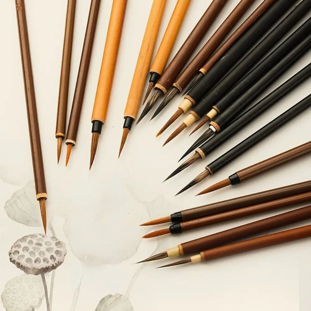 For Art Wolf Hair Drawing Thin Hemming Chinese Brushes Crisperding Painting Pens Calligraphy Brushes