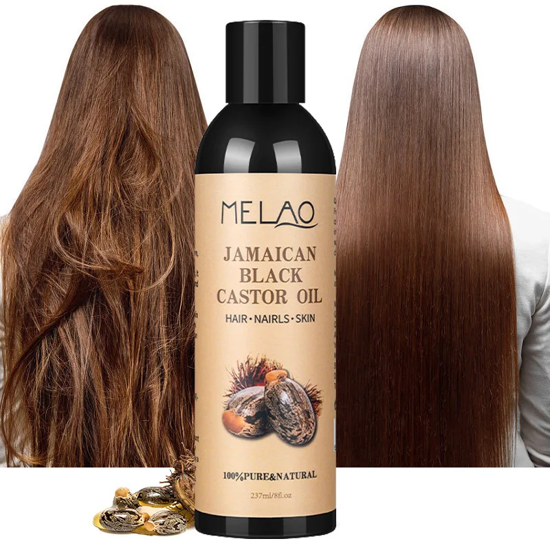 Jamaican Black Castor Oil 100% Pure Natural Cold Pressed Castor Hair Oils Hair Thickens Massage 237ml