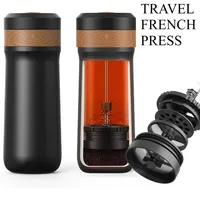 Portable French Press Coffee Maker with Filter Double-Walled Vacuum Insulated Thermal Mug Coffee and Tea Pot for Outdoor Camping