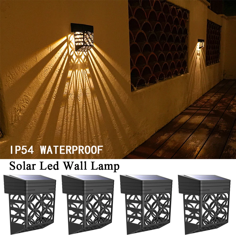 

Hollow Out Light Solar Waterproof Wall Lightt Lantern Retro Iron Art Lantern Decorative Vintage for Courtyard Garden Carport