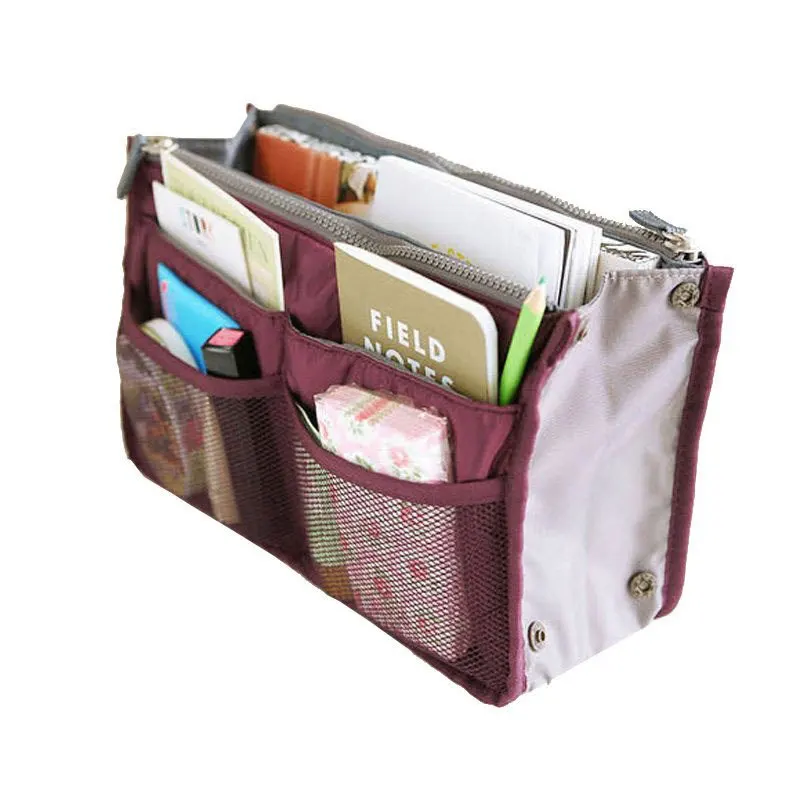 Handheld Double Zippered Makeup Bag, Middle Bag Organizing and Storage Bag, Multifunctional Toiletries Bag